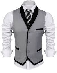 We've got your formal look sorted. Jinidu Men S Suit Vest Slim Fit V Neck Dress Waistcoat Business Wedding Vests At Amazon Men S Clothing Store