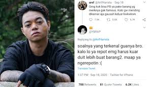 Then one of my quotes was added: Nggak Pd Ke Luar Tanpa Barang Bermerek Warganet Ini Ditanggapi Langsung Reza Arap Jerome Polin