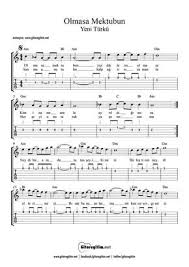 Olmasa Mektubun Gitar Nota Tab Gitaregitim Net Notalara Dokulmus Muzik Muzik Notalari Flut