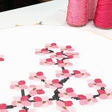 We have a huge selection of easy cross stitch patterns plus many other levels and styles, including a large selection of christmas cross stitch patterns. Cherry Blossom Cross Stitch Kit Excluding Hoop Studio Koekoek