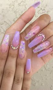 See more ideas about butterfly nail, nail designs, butterfly nail art. Lavender Butterfly Nails Purple Acrylic Nails Acrylic Nails Coffin Short Purple Ombre Nails