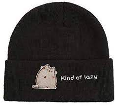 Amazon Com Pusheen Kind Of Lazy Beanie Pusheen The Cat Beanie Hat Black Clothing Cat Beanie Beanie Hats Beanie