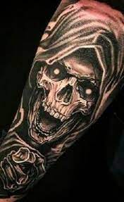 Black ink grim reaper with hourglass tattoo design. Pin On Tattoos