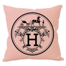 Millions of women trust tradesy for luxury hermès. Pi8995 Hermes Black Circle Inspired Blush Pillow