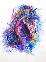 Colorful And Expressive Artworks By Emily Tan Art Watercolor Horse Animals Artwork