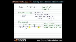 Solve A Quadratic Inequality Using A Sign Chart Algebra Ia 06 0502
