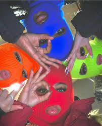 Baddie Ski Mask Aesthetic Girl Blue Novocom Top