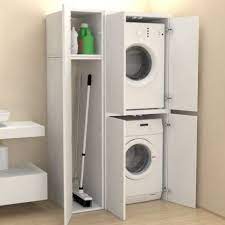 Colonna Vano Accessori Con Ante Coprilavatrice Bagno Lavanderia Laundry In Bathroom Laundry Room Design Laundry Room Organization