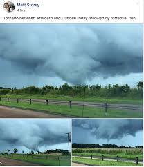 The footage shows trees being bent and broken by winds that knock through a wall and send debris flying through the air before the tornado hits the man's house, blowing a window in. Tornado Hits Scotland As Parts Of Country Battered By Torrential Rain And Flooding Daily Record