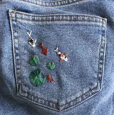 Schau dir unsere auswahl an embroidery on jeans an, um die tollsten einzigartigen oder spezialgefertigten handgemachten stücke aus unseren shops für muster zu finden. Pinterest Paralyzedwater Embroidered Clothes Embroidery On Clothes Painted Clothes