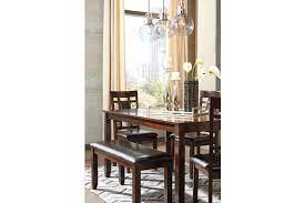 Bennox dining room table and chairs with bench (set of 6), , large. Bennox Dining Table And Chairs With Bench Set Of 6 Ashley Furniture Homestore