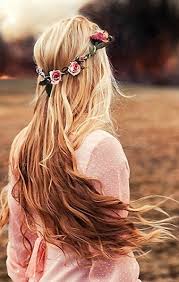 long wavy hair flower crown flowers in hair long hair styles beauty