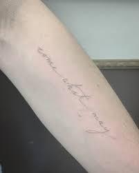 By East Iz Singleneedle Fineline Script Tattoo East Ssc Shamrocksocialclub Eastiz Single Needle Tattoo Tattoo Script Tattoos