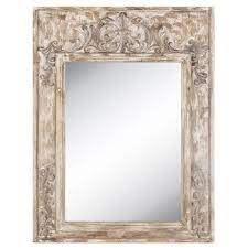 Antique White Scroll Wood Wall Mirror Wood Wall Mirror Mirror Wall Wood Mirror