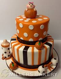 Baby cakes with a serrated knife, trim brown crust from top of cake and cut cake in half horizontally. Halloween Cake For Baby Shower Wiki Cakes