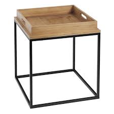 Choose from 100000+ wood square table graphic resources and download in the form of png, eps, ai or psd. Square Wood Tray Top Side Table With Metal Base At Home