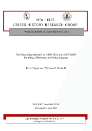 Finish the video american century: Pdf The Great Depression S Of 1929 1933 And 2007 2009 Parallels Differences And Policy Lessons