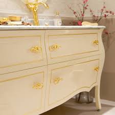 Beige Gold Double Sink Bathroom Vanity