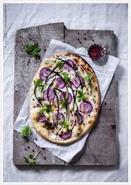 Tart Flambee With Wild Garlic Red Onions And Herbs Photographing Food Savoury Food Food Photography