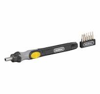 GENERAL Screwdriver Kit: 4 mm Drive Size, 11.72 in-lb, 11.72 in-lb Torque -  Max, Brushed, (2) AAA