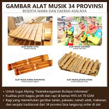Rumah adat, tari, baju tradsional, senjata tradisional. Jual Gambar Alat Musik Tradisional 34 Provinsi Di Indonesia Kota Surakarta Tugas Sekolahan Tokopedia