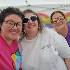 A group of Person Centered Services Care Coordinators joined over 50  vendors and community organizations at the 2025 Jamestown Pride Festival!  🏳️‍🌈 Tammy Drayer, Shelly Pratt, Julie Backus, and McCall Johnson spent