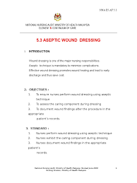 Clinical and prescribing audit 5. Aseptic Wound Dressing Edited 3 Dec 2008 Wound Nursing