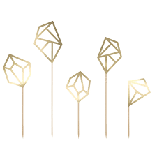 Auch zum selber bemalen bestens geeignet. Cake Toppers Diamant Gold Kuchendeko Fur Die Hochzeit