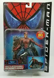 Battle Ravaged Spider Man New In Box W Wall Mountable Display Base Toy Biz 2001 Toybiz Spiderman Collectible Toys Action Figures Spiderman Movie