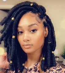Black And Blonde Faux Locs Bob Pin On Hair