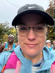 Enjoying a run through snowy woods