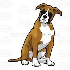 Black And White Boxer Dog Head Silhouette Young Boxer Dog Sitting With Its Head Cocked To The Right Boxer Dog Tattoo Dog Sketch Cartoon Dog