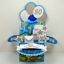 Geburtstag, happy birthday, gutschein, karte zum geburtstag, geschenkkarte, glückwunschkarte. Capadia Designs Happy 80th Birthday Box Card 80th Birthday Cards Cricut Birthday Cards Diy 80th Birthday Card