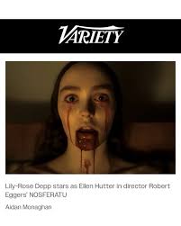 A haunting moment with Lily-Rose Depp as Ellen Hutter in Robert Eggers'  Nosferatu. Thrilled to share this still, featured in @variety. Capturing  the dark beauty of this re-imagined horror classic was an
