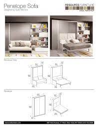 Penelope Sofa Resource Furniture Wall Beds Murphy Beds Bedroom Furniture Layout Small Bedroom Furniture Wall Bed