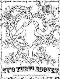 This coloring page doubles as a pretty decoration and, for young kids, counting practice. Turtle Doves Coloring Pages Coloring Home