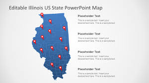 The forty eight contiguous states and washington, d.c. Illinois Us State Powerpoint Map Slidemodel