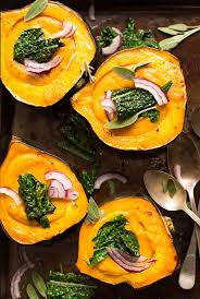 Creamy Fall Soup In Acorn Squash Bowls Minimalist Baker Recipes Recipe Fall Soups Acorn Squash Vegan Thanksgiving Recipes