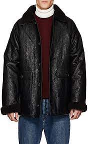 Gosha Rubchinskiy Men S Faux Leather Faux Shearling Coat Faux Shearling Coat Mens Designer Coats Coat Design