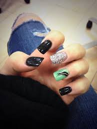 A design like this is best suited to longer nails as you can show off that beautiful gold nail art. 100 Awesome Green Nail Art Designs Styletic