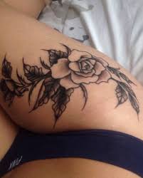 Cute Rose Tattoo Hip Rose Tattoo Thigh Thigh Tattoo Lip Print Tattoos