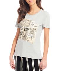 Ss21 collection has just landed! Karl Lagerfeld Paris Karl Postcard Graphic Short Sleeve Tee Dillard S