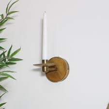 Antique brass wall candle holders. Round Brass Metal Wall Candle Holder