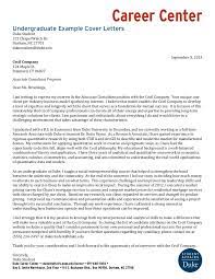 Undergraduate Student Example Cover Letters