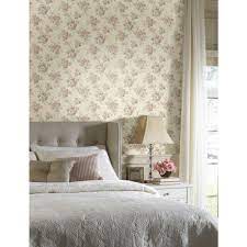 Makes large rooms seem smaller Mirage Kristin Blush Rose Trail Vinyl Peelable Wallpaper Covers 56 Sq Ft 992 68369 The Home Depot Home Decor Bedroom Bedroom Decor Romantic Bedroom Decor