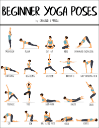 20 Yoga Poses For Complete Beginners Free Printable Basic Yoga Poses Easy Yoga Workouts Yoga Workout Routine