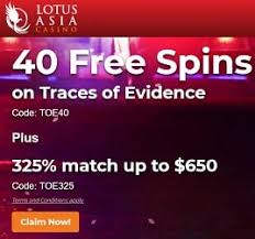 100% match up to $100 using the bonus code 100match. Lotus Asia Casino 40 Free Spins 2300 Bonus Code Usa Welcome