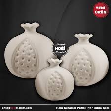 Seramik Boyanabilir Patlak Nar Seti 3 Lu Set Ahsap Hobi Market