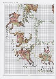Dimensions nativity scene cross stitch tree skirt / table cover kitcheck pricethis dimensions needlecrafts counted cross stitch comes with easy to follow instructions, thread, and needle. Reindeer Games Mini Tree Skirt 3 4 Xmas Cross Stitch Christmas Cross Stitch Cross Stitch Patterns Christmas
