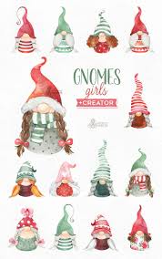 Gnomes Girls Creator Watercolor Holiday Clipart Nordic Etsy Watercolor Christmas Cards Holiday Clipart Christmas Drawing